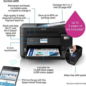 Resim Epson EcoTank L6290 A4 Çok Fonksiyonlu Renkli Yazıcı, Wi-Fi, Çift Taraflı, Mürekkep Tanklı, Tarayıcı, Fotokopi, Faks 