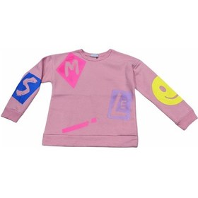 Resim İrem Kız Çocuk Smile Yazı Desenli Sweatshirt Gül Kurusu 