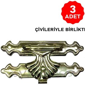 Resim sywoods Büyük tavla klips 3 adet No:4 kutu kapak kilit sarı 