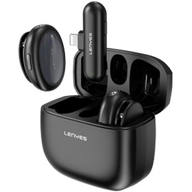 Resim Lenyes LM211-L Yapay Zeka Destekli Lightning Portlu Kablosuz Yaka Mikrofonu - Siyah 