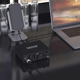 Resim Topping Professional E1x2 OTG | Black Yüksek Kalite USB-C Ses Kartı: 1-Giriş/2-Çıkış 24Bit/192kHz, 8...600ohm arası kulaklıklara kadar kullanılabilir. (PC/MAC/iOS/Android) 