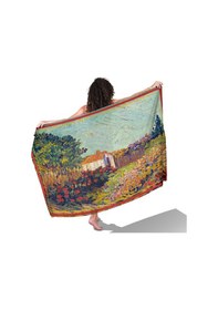 Resim Canvas Summer Desen İç Göstermeyen Saten Pareo Çok Renkli 
