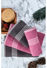 Resim Rebeka Oscar Banyo Havlu Seti Yumuşak Havlu Seti 1200 Gram Mürdüm Antrasit Antrasit - Mürdüm 