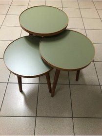 Resim 3.lü Zigon Sehpa YEŞİL 18mm 1.sınıf Mdf Lam Tabla 