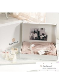 Resim Royal Nazik Frezya Kadife Oda Takımı Pudra Renk 5 Parça Kadife 