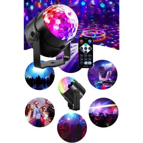 Resim Gampus Disko Topu Kumandalı Sese Duyarlı Parti Işığı Uzaktan Kumandalı Disko Topu 