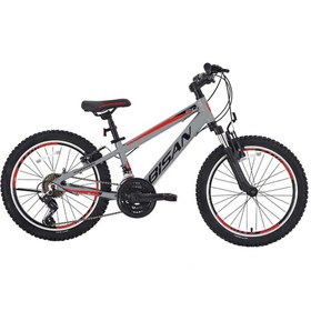 Resim Bisan COOPER ÇOCUK BİSİKLETİ 28 CM V FREN 20 JANT 21 VİTES AÇIK GRİ KIRMIZI 
