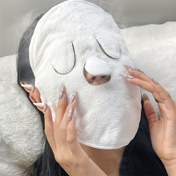 Resim 1 adet Yeniden Kullanılabilir Sıcak ve Soğuk Cilt Bakımı Buharlı Yüz Havlusu, Polyester Yüz Maskesi, Kokusuz, Elektrikli Olmayan, Pil Olmayan, Ev ve Salon Güzellik Tedavisi için Nemlendirici Spa Yüz Bezi ile 