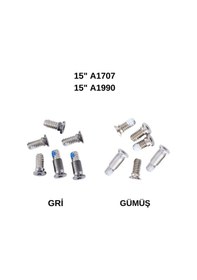 Resim Apple Uyumlu MacBook Pro 15inç A1707 A1990 İle Kapak Vidaları Screw Touchbarlı Model Gümüş 
