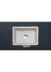 Resim Traverten Dışı Patlatma Derin Kare Lavabo 