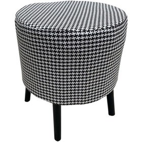 Resim Evimeaksesuar Yuvarlak Modern Ağaç Iskeletli 41 Cm Puf(Bench) Keten Kaz Tüyü De 