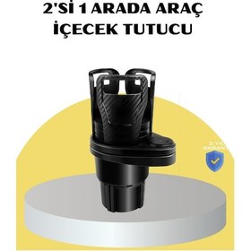 Resim Techmrt Araç İkili Bardak Tutucu Ayarlanabilir Genişlik 360 Döner Sistem 