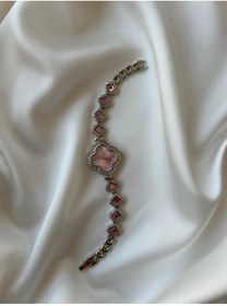 Resim begonvil jewerly Vintage Yonca Kadranlı Retro Pembe Taşlı Saat 