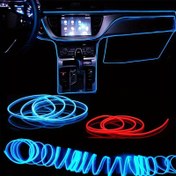 Resim 1 adet FlexiGlow 5M USB ile çalışan LED Neon Şerit Işık, Araç İçi Dekorasyon için Yüksek Parlaklıklı Esnek Ortam Aydınlatması, Parti Atmosferi için DIY Dekoratif Neon EL Tel, Pil Gerekmez 