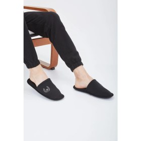 Resim Moda Devrin Kadın Siyah M Kışlık Ev Terliği Ortopedik Taban Ve Kaymaz Özellikli Rahat Kullanım 