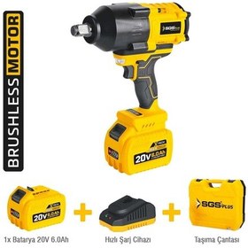 Resim Sgs BL SGS5504 1200 Nm 20 Volt 6 Ah Tek Batarya Akülü Darbeli Somun Sıkma 