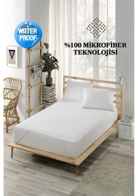 Resim Sıvı Geçirmez Alez Mikro 4 Köşe Lastikli Yatak Koruyucu Beyaz Tek Kişilik 
