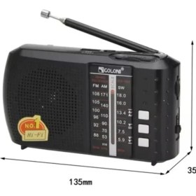 Resim Şarjlı Bluetooth Fm Radyo USB Tf Kartlı Cep Radyo Siyah 