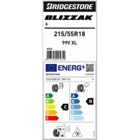 Resim Bridgestone Bridgetsone 215/55R18 99V Xl Blizzak 6 4x4-Suv Kış Lastiği Üretim Yılı: 2024 