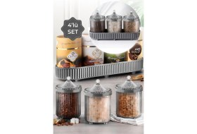 Resim Vienev 4 Parça Gri Junin Large Mutfak Seti Mutfak Düzenleyici 