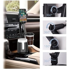 Resim Universal Ayarlanabilir Yaylı Tabanlı Güçlü Oto Araba Araç İçi Bardak İçecek Ve Telefon Tutucu 