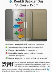 Resim Komik Balıklar Duşakabin Banyo Sticker | Sticker Master 