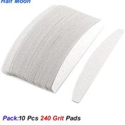 Resim 10 Adet Yarım Ay Çıkarılabilir Zımpara Tırnak Törpüsü Çelik Saplı 80/100/180/240 Metal Yedek Dosyalar Pedleri Tek Kullanımlık Manikür Derin Mavi 