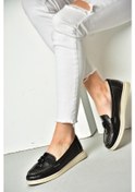 Resim Fox Shoes P555014103 Siyah Hakiki Deri Kadın Ayakkabı Siyah 