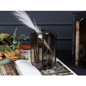 Resim Vexın Cam Vazo 14x14x20 Cm Füme 