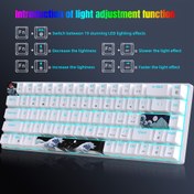 Resim HXSJ Ergonomik Kablo Bağlantılı Mekanik Oyun Klavyesi, 68 Tuş, PBT Özel Boya Altı Baskı Tuş Kapağı, USB Güçlü, Arkadan Aydınlatmalı, USB Kablosu ve Tuş Kapağı Çıkarıcı ile Bilgisayarlar/Dizüstü Bilgisayarlar için 