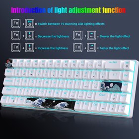 Resim HXSJ Ergonomik Kablo Bağlantılı Mekanik Oyun Klavyesi, 68 Tuş, PBT Özel Boya Altı Baskı Tuş Kapağı, USB Güçlü, Arkadan Aydınlatmalı, USB Kablosu ve Tuş Kapağı Çıkarıcı ile Bilgisayarlar/Dizüstü Bilgisayarlar için 
