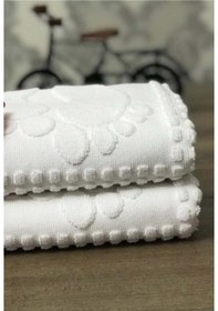 Resim 2li Winter Havlu Ayak Izli Paspas Beyaz 