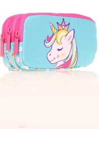 Resim Kaukko Kids 3 Bölmeli Kalem Çantası Toys Unicorn Mavi L8155 