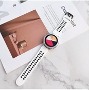 Resim Samsung Galaxy Uyumlu Watch4 44mm Çift Tokalı İki Renkli Silikon Saat Kordonu 