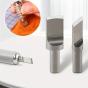 Resim 1 adet Paslanmaz Çelik Suni Deri Bıçak Bıçağı, boyut 9.5mm ve 6.5mm, Koruyucu Kılıfla, Suni Deri El Sanatları Döner Oyma Aracı 