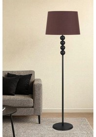 Resim Lyon Siyah Toplu Metal Ayaklı Lambader Koyu Kahve Şapka Modern , Oturma Odası ,yatak Odası , Salon Lambader Çok Renkli 