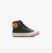 Resim Converse Chuck Taylor All Star Berkshire Çocuk Siyah Deri Bot Düz 371522c Siyah 