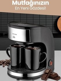 Resim GoldMaster Zinde Yıkanabilir Ve Temizlenebilir Filtreli Çift Kupalı Filtre Kahve Makinesi Gm7331 