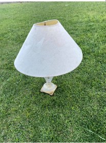 Resim Kristal Desenli Cam Antika Abajur 75 CM 