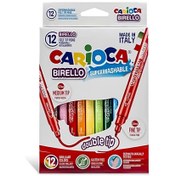 Resim Carioca Bırello Süper Yıkanabilir Çift Taraflı Keçeli Boya Kalemi 12’li 