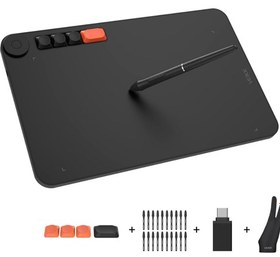 Resim Veikk VO1060 10x6 İnç 5 Kısayol Tuşlu Sağ/Sol El Uyumlu Grafik Tablet+Kalem Siyah 