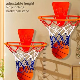 Resim 1 Unisex Genç Turuncu Duvar Montaj ABS Malzeme Küçük Basketbol Halkası, Sabit, Delme Yok, Ev Kullanımı İçin 
