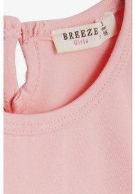 Resim Breeze Kız Bebek Uzun Kollu Tişört Danscı Kız Baskılı Güpürlü 9 Ay-3 Yaş, Pudra-pudra Pudra 