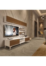 Resim Decoraktiv Eko 5 Mdf Dvd Silver Tv Ünitesi Tv Sehpası Beyaz - Ceviz 