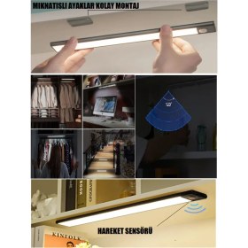 Resim Beyaz Şarjlı LED Kabinet CT-2464, Şık ve Kullanışlı Aydınlatma Ürünü 