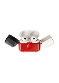 Resim Newface Apple Airpods 3 3.nesil Basmalı Kılıf - Kırmızı-siyah-beyaz Kapaklı Kılıf 