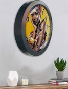 Resim Bahat Salon Ofis Duvar Saati Gri Metal Çerçeve 36 Cm 