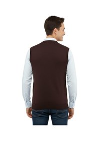 Resim Çizgi Triko Erkek V Yaka Süveter Çelik Örgü Regular Kalıp 5208h Bgl-st04960 Bordo 