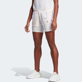 Resim adidas Beyaz Kadın Şort HS8614 FAST 2IN1 AOP 