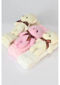 Resim Ayıcıklı Peluş Bandana Saç Bandı Pembe 0-10 Yaş Pembe 